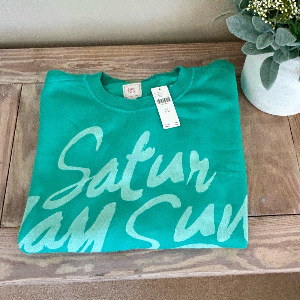 Lyre Bird Anthropologie Weekend Graphic Sweatshirt